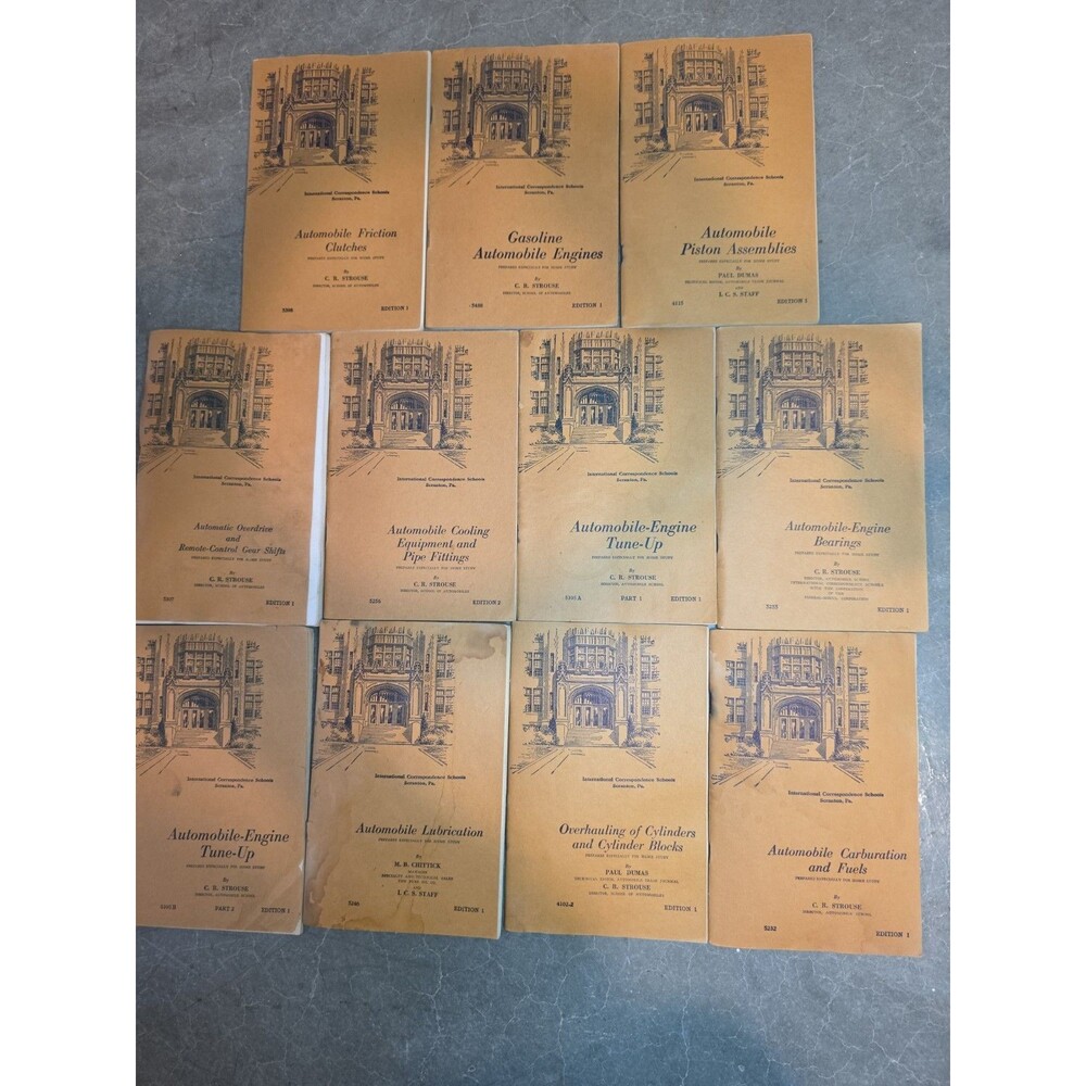 11 Antique Books From International Correspondence School, 1945/6. Automobile